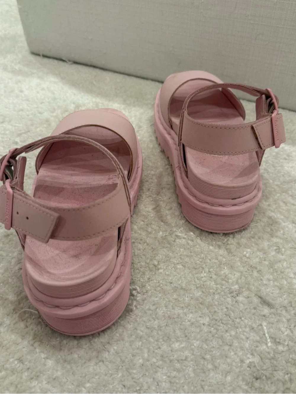 Dr. Martens Pink Platform Sandals with Buckle Straps